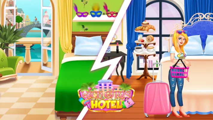 Rich Girls Hotel Shopping Game android App screenshot 1